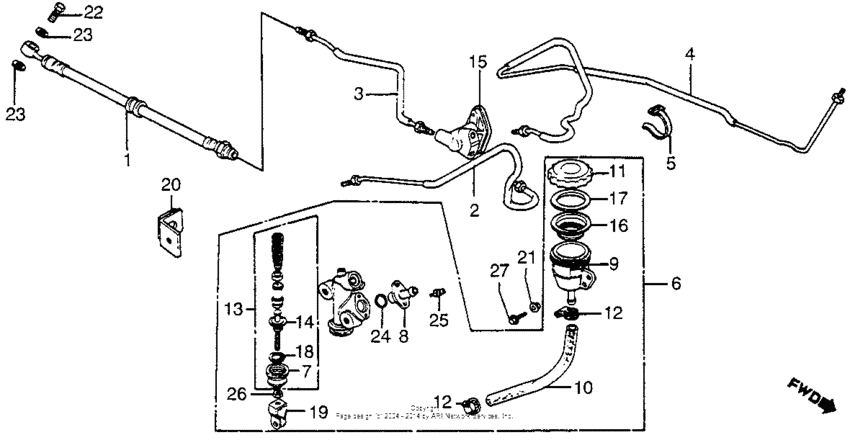 Rear brake master cyl
