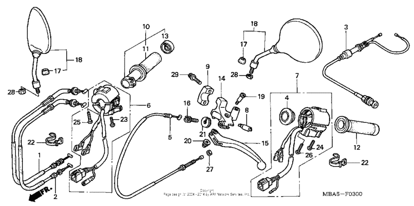 Handle lever + switch + cable