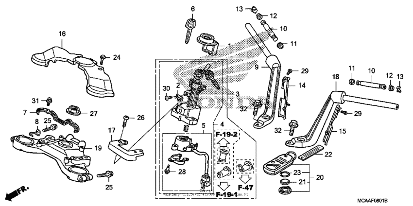 Handlebar + top bridge (gl1800'06-)