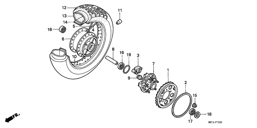 Rear wheel complete assy
