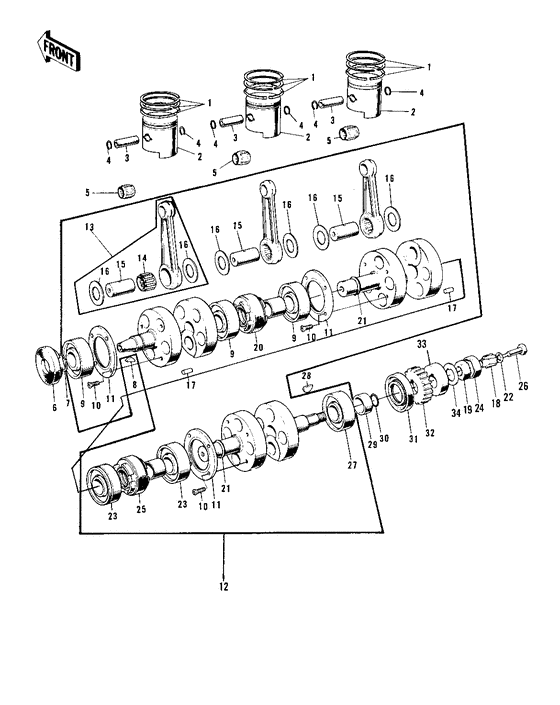 Crankshaft/pistons