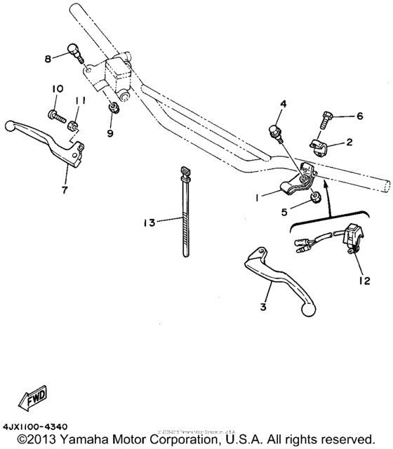 WR250Z Handle switch - lever