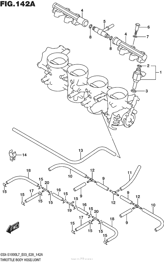 Throttle Body Hose/joint (Gsx-S1000L7 E33)