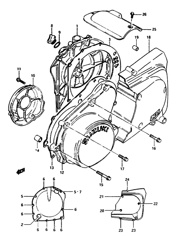Crankcase cover ass`y  (v
