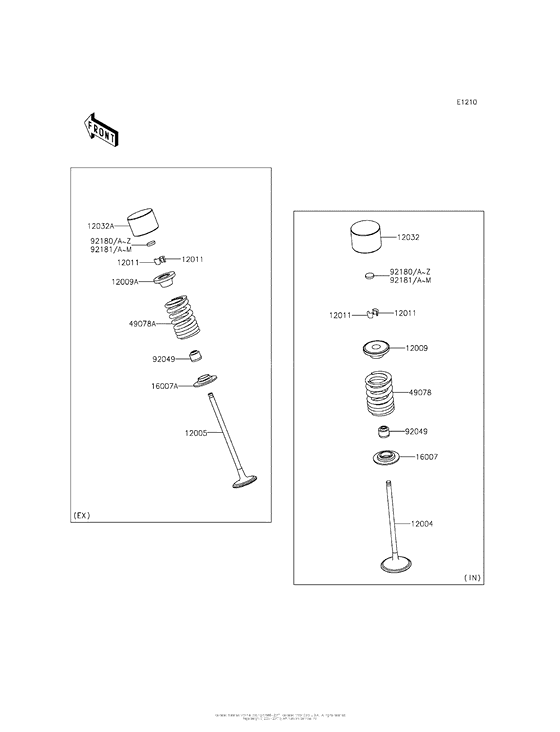 ZX636 Клапана