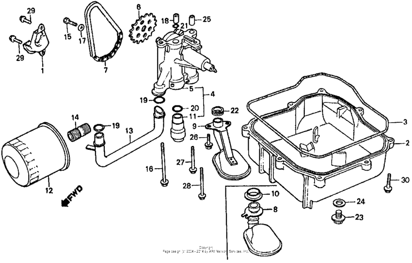 Oil filter + oil pan + oil pump