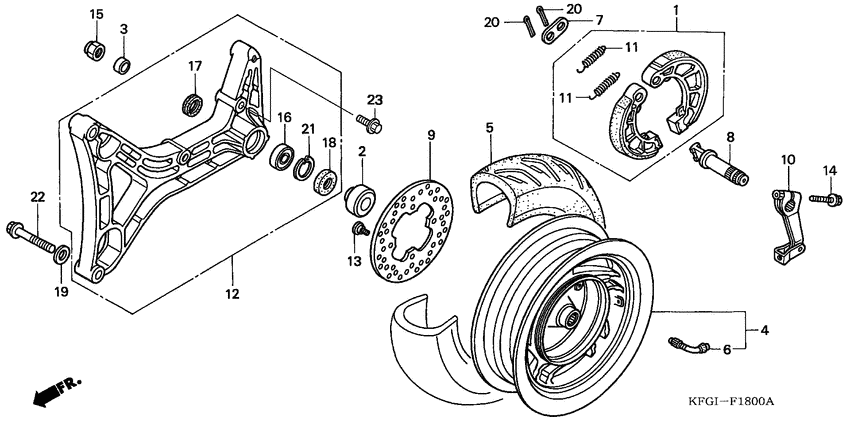 Rear wheel complete assy