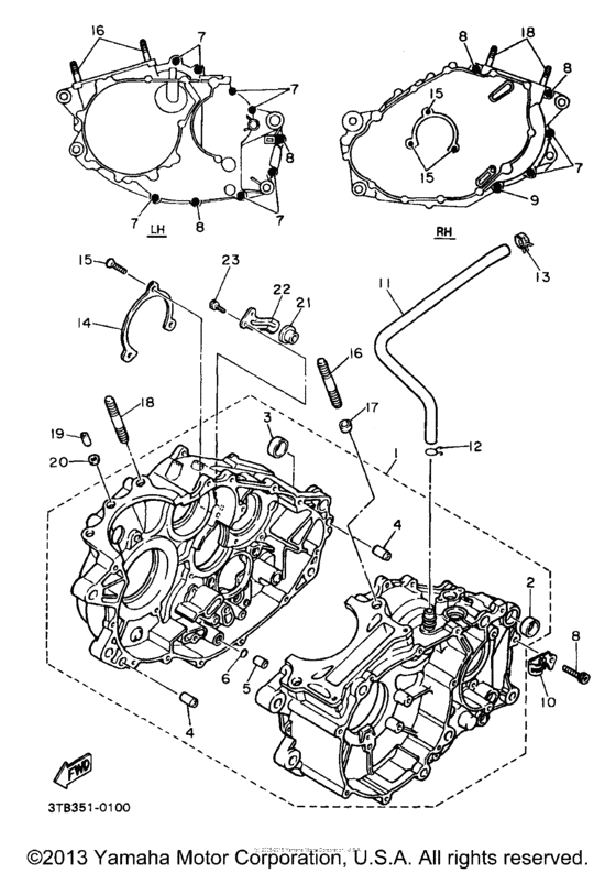 XT600EDC Картер двигателя