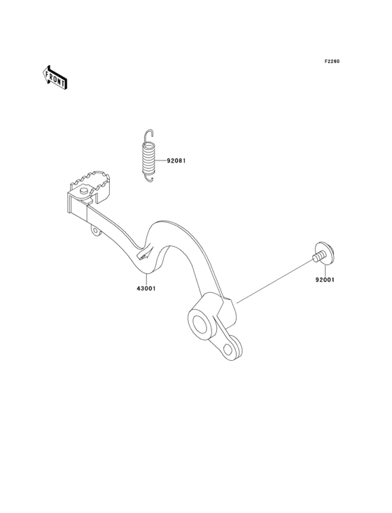 KX125 Педаль тормоза
