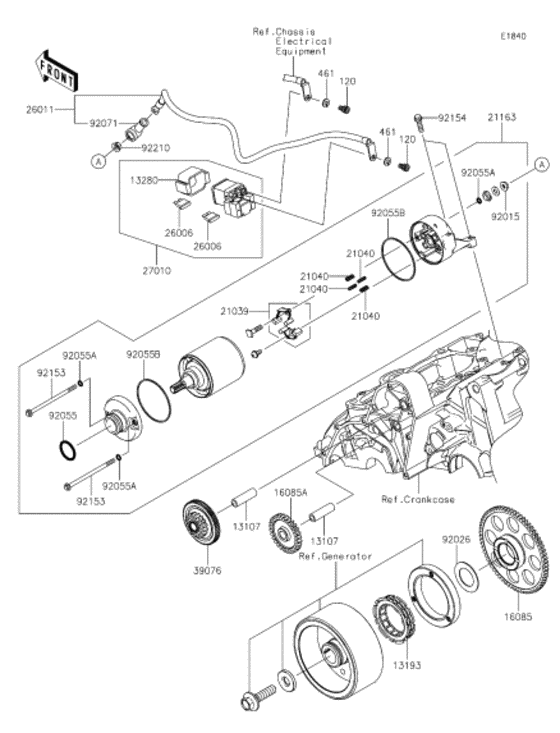 EX400 Starter motor / starter clutch