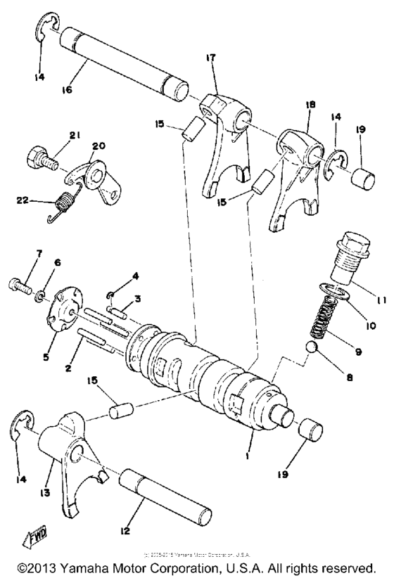 Shift cam-fork