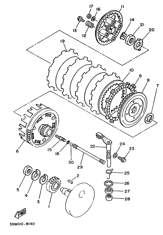 XV250 Сцепление