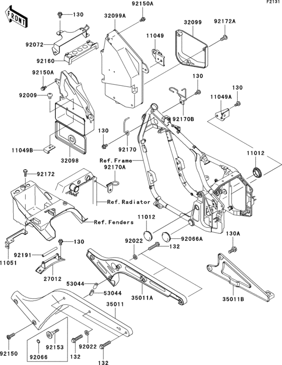 VN800 Рама ,крепежные детали