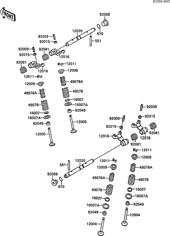 ZX600 Клапана