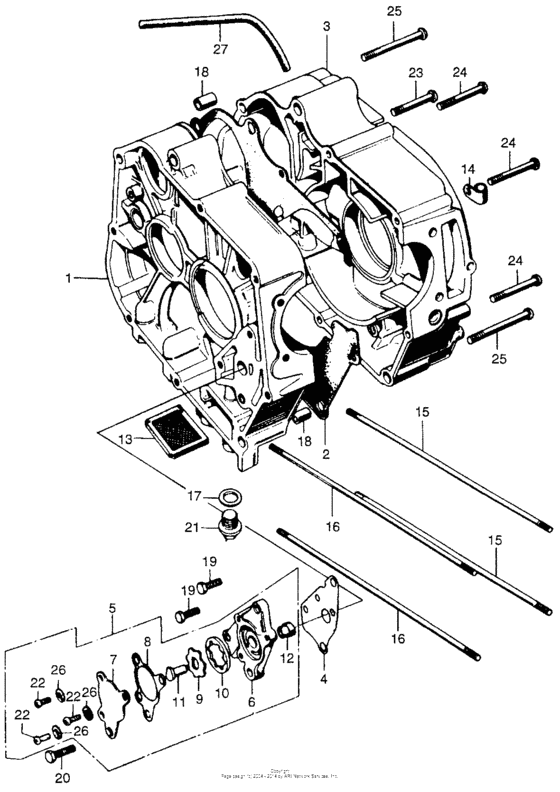 Z50A Crankcase + oil pump