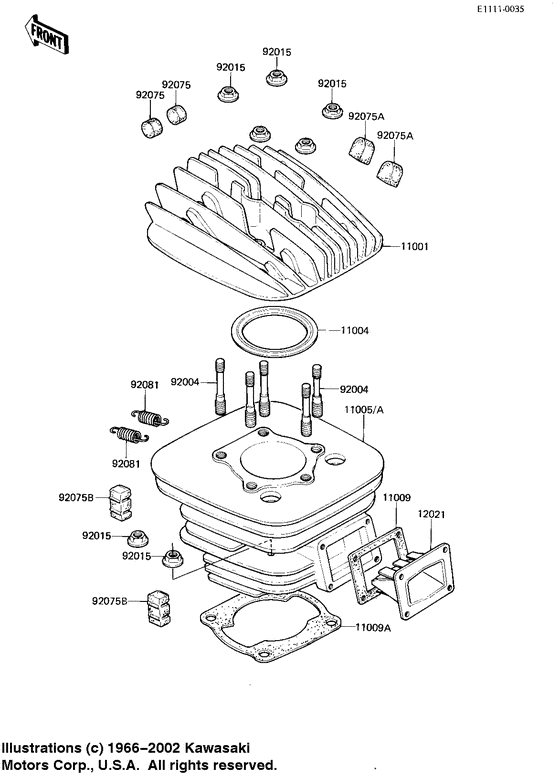 Cylinder head/cylinder/reed valve