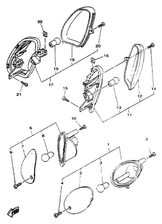 YN50R Поворотники