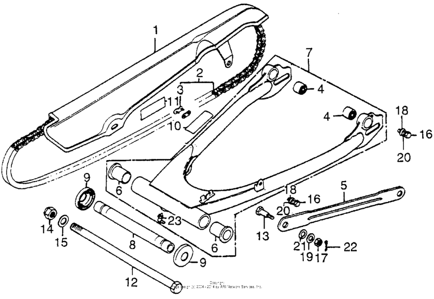Swingarm + chain case