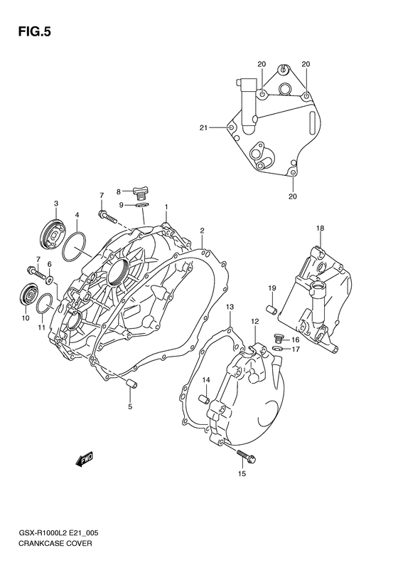 Crankcase cover ass`y  (v