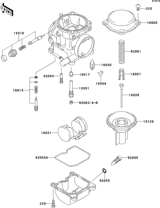 EX250 Карбюратор в разборе