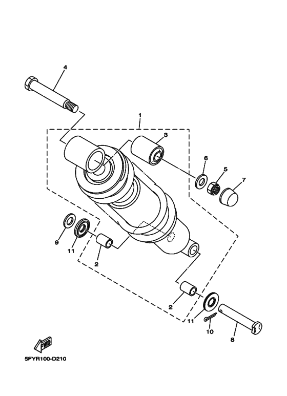 TW200E Задняя подвеска