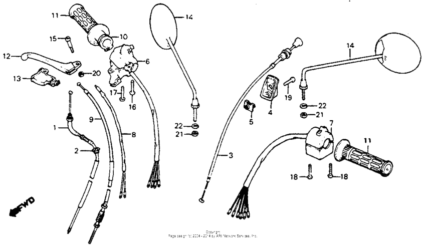 Handle lever + switch + cable
