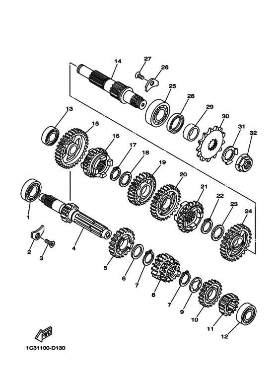 YZ125 YZ125T1 Трансмиссия