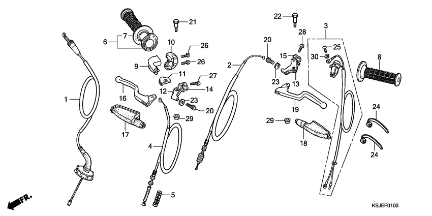 Handle lever/cable
