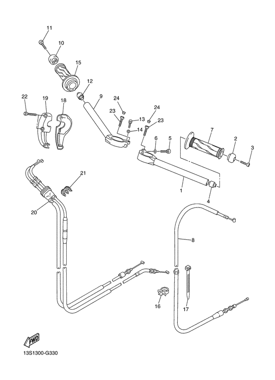 Steering handle & cable