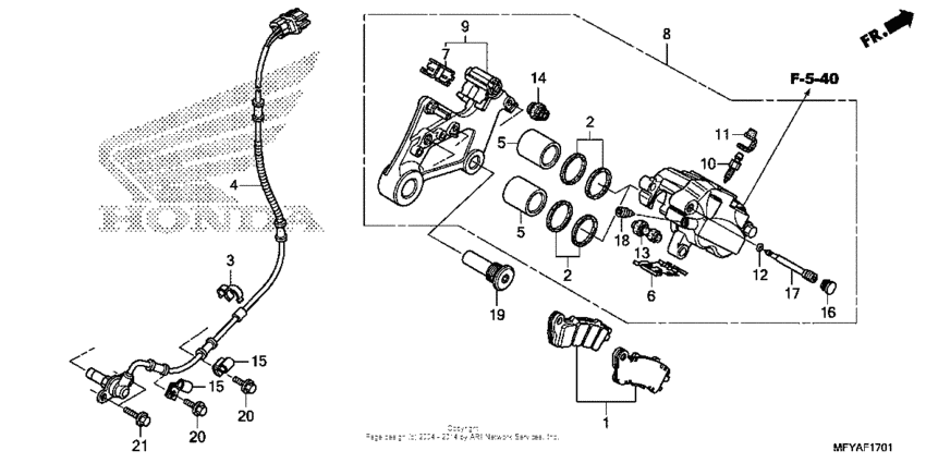 Rear brake caliper (abs)