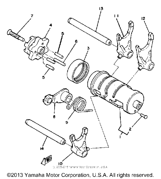XT200K Shift cam - fork