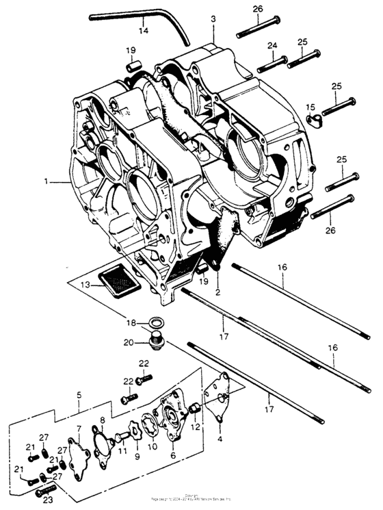 Crankcase + oil pump