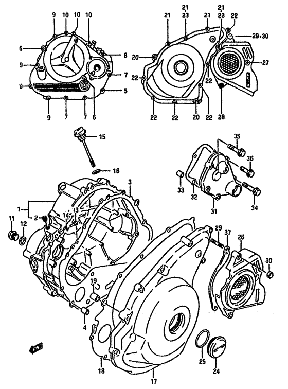Crankcase cover ass`y  (v