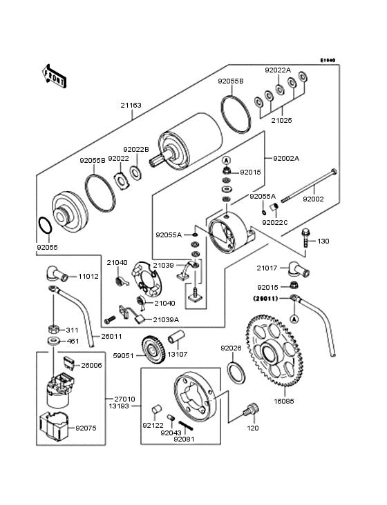 Starter motor/starter clutch