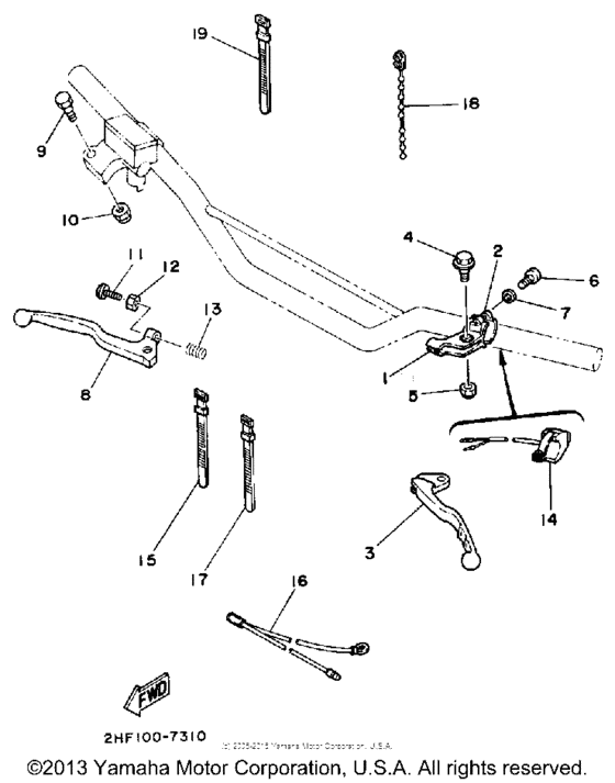 YZ80D Handle switch - lever