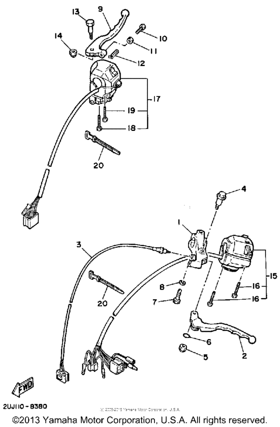 XV250 Рулевые переключатели