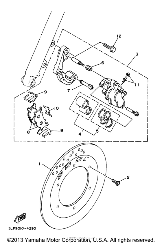 XV250 Передний суппорт