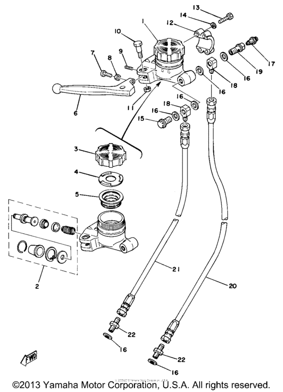 Front master cylinder - brake hose