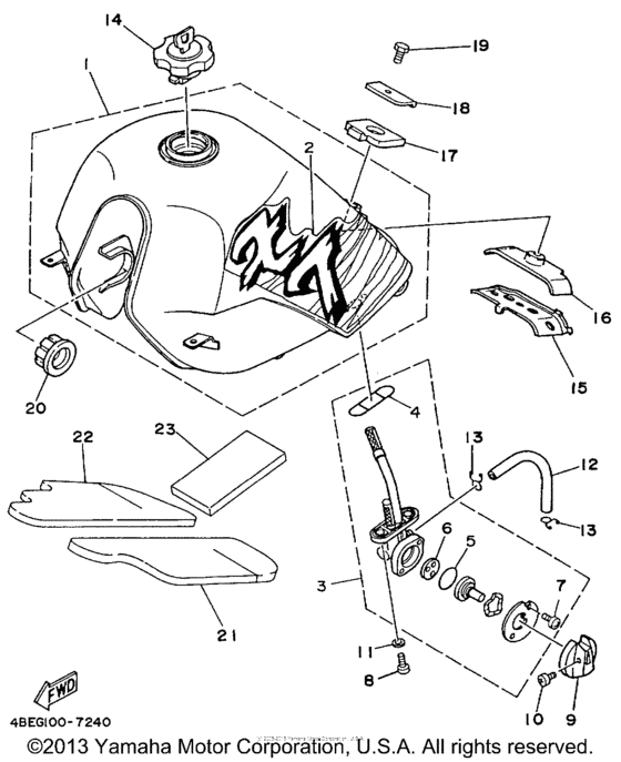 XT225L Топливный бак