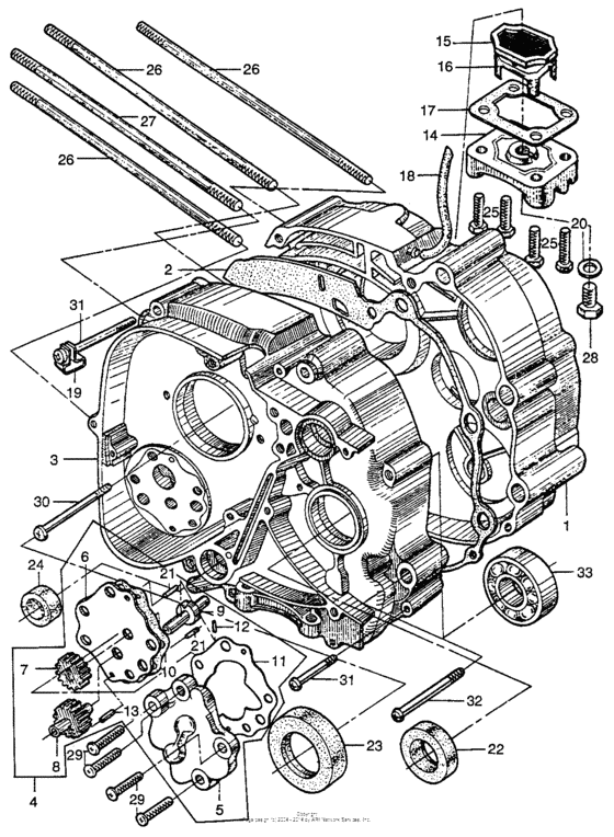 Crankcase + oil pump