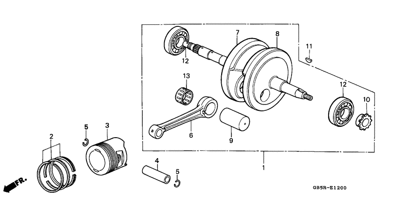 Crankshaft/piston