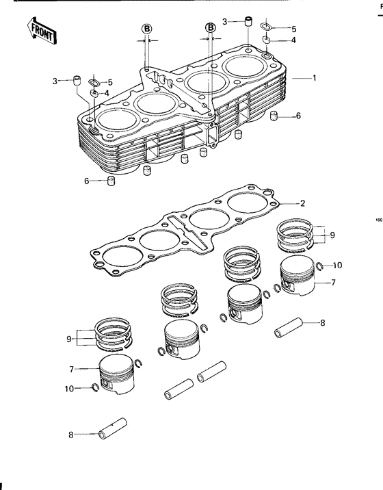 Cylinder/pistons