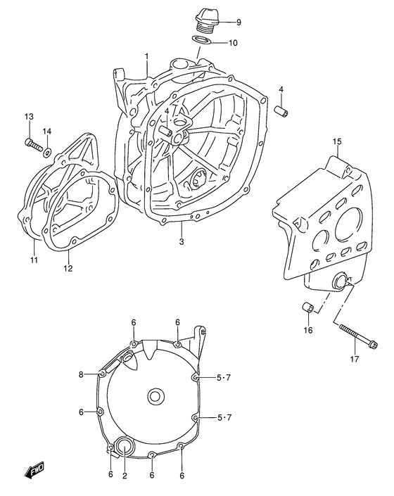 Crankcase cover ass`y  (v