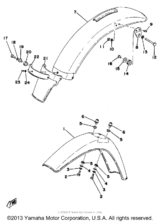 Front fender-rear fender