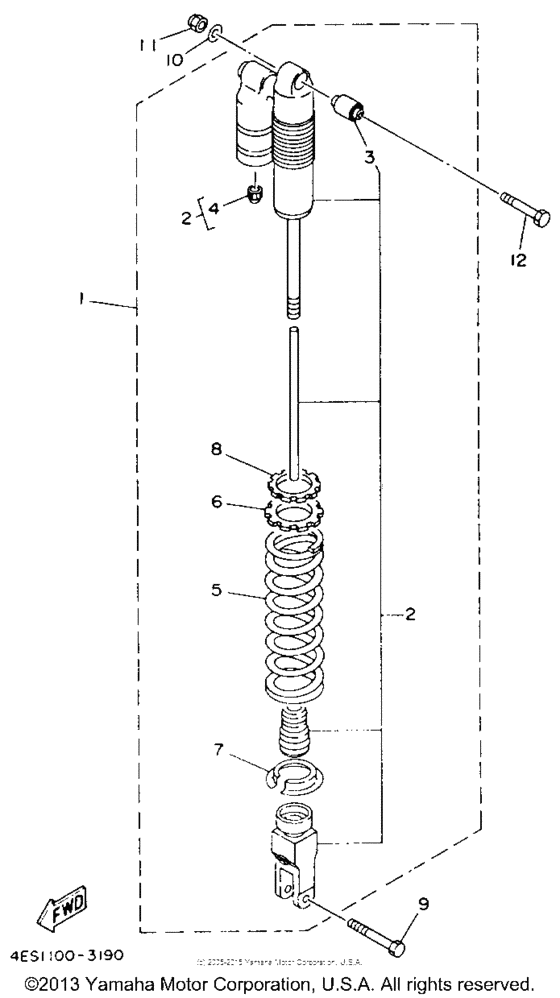 YZ80E1 Амортизаторы задние