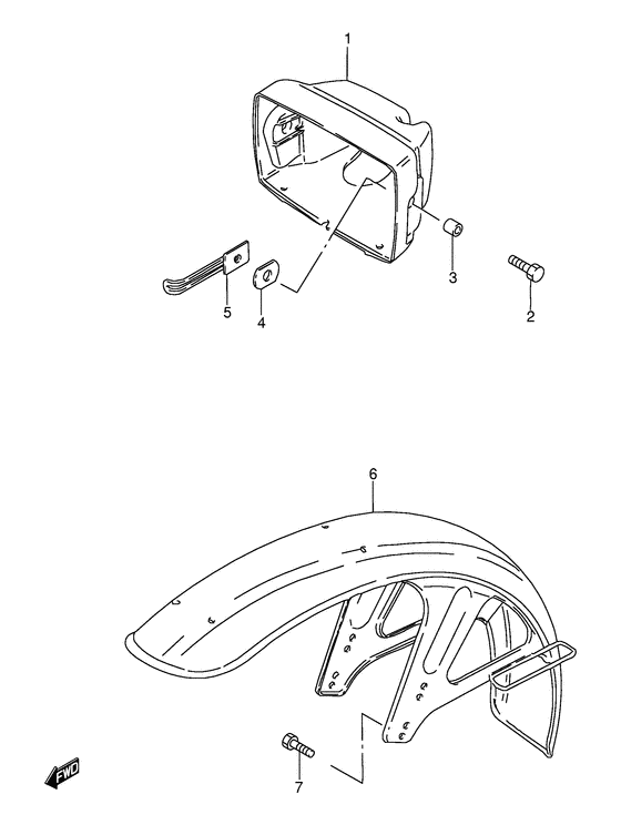 Headlamp housing - front fender