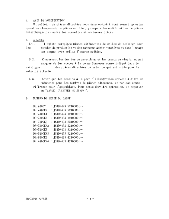 DR-Z400 Catalog preface