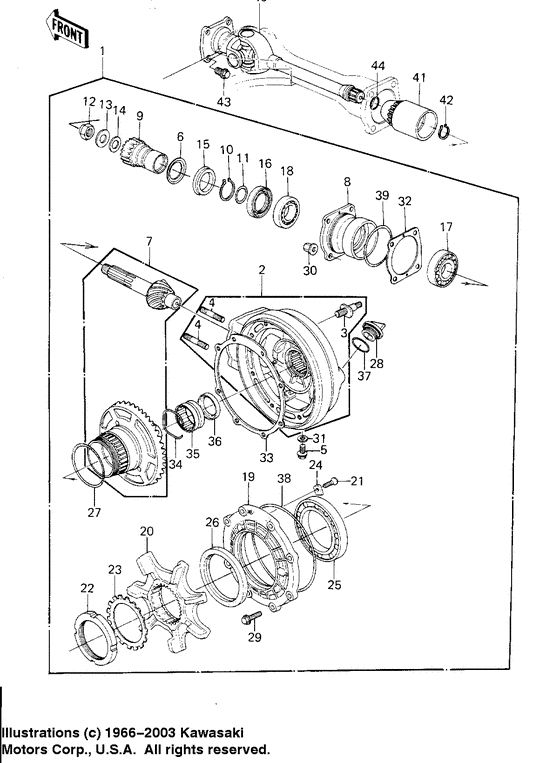 Drive shaft/final gears