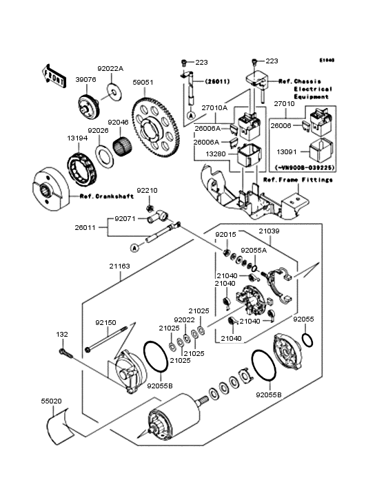 Starter motor/starter clutch