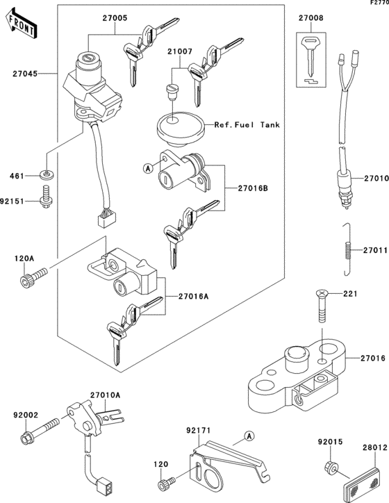 EJ650 Замок зажигания